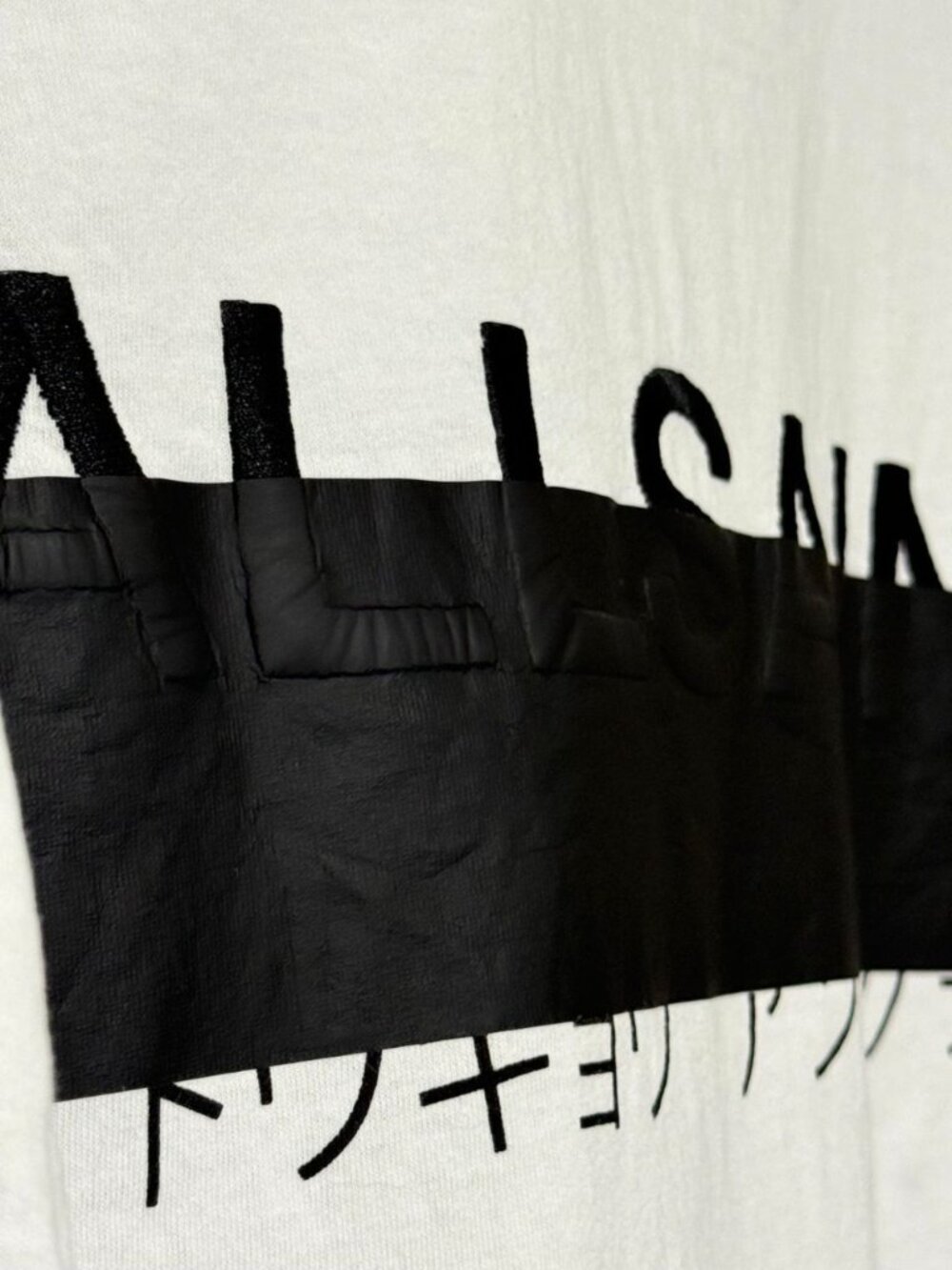 AllSaints Mens Redact T-Shirt White Black Embroidery Oversized Cotton Size M - Picture 5 of 9